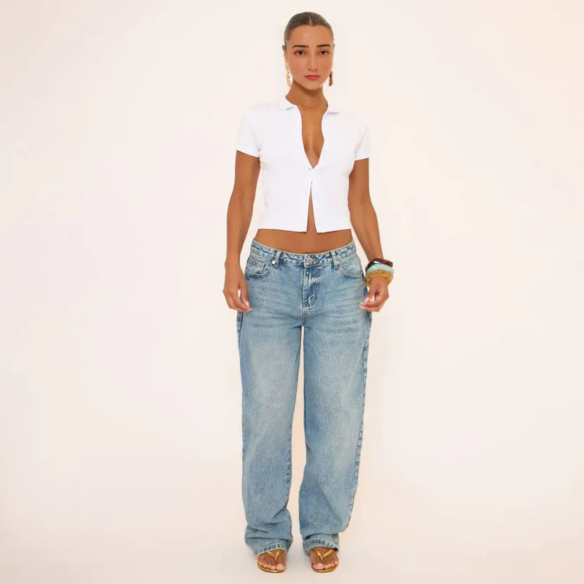 Short Sleeve Button Down T-Shirt