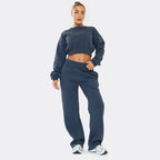 Navy Stay effortlessly stylish in our Cropped Sweater and Elasticated