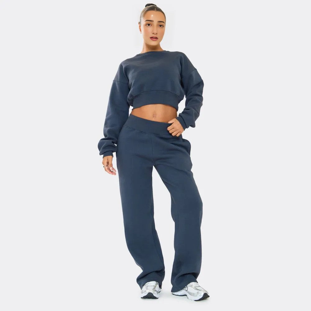 Navy Stay effortlessly stylish in our Cropped Sweater and Elasticated