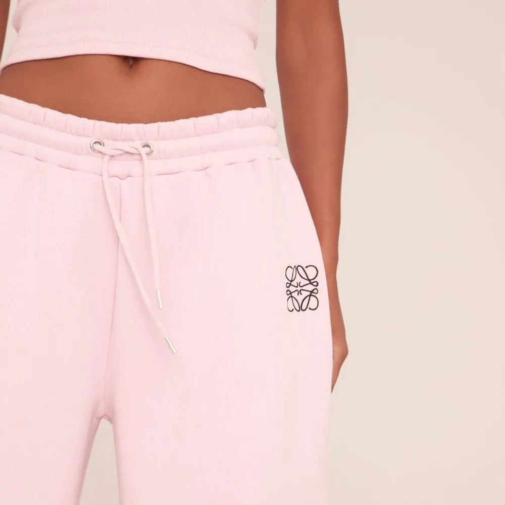 Swirl Graphic Detail Cropped Hoodie & Tie Waist Straight Leg Joggers Co-Ord Set – Pink