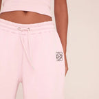 Swirl Graphic Detail Cropped Hoodie & Tie Waist Straight Leg Joggers Co-Ord Set – Pink