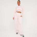Baby Pink Stay effortlessly stylish in our Cropped Sweater and Elasticated