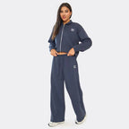 Stay stylish and comfy in our ‘Min Min’ zip-up sweatshirt and wide-leg joggers