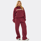 Burgundy Essential Eyelet Set Hoodie & Joggers premium made for everyday style