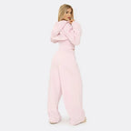 Zip-Up Cropped Hoodie & Wide-Leg Jogger Set