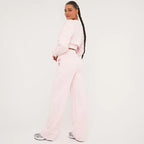 Baby Pink Stay effortlessly stylish in our Cropped Sweater and Elasticated