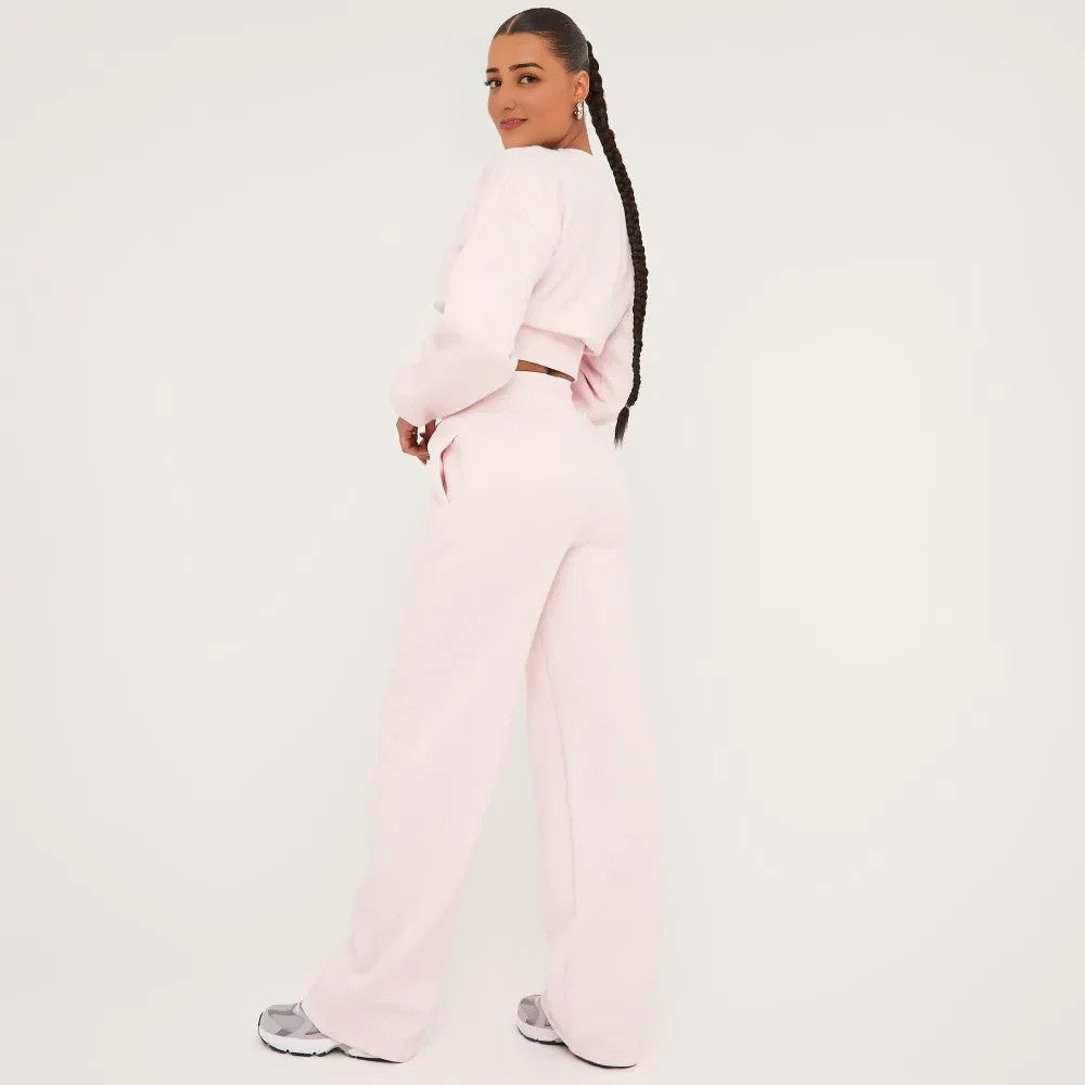 Baby Pink Stay effortlessly stylish in our Cropped Sweater and Elasticated