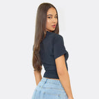 Short Sleeve Shaped Waist Fitted T-Shirt