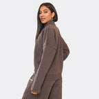Min Min Embroidered Zip-Up Jacket & Wide Leg Joggers Co-Ord Set In Chocolate Brown