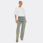 Tie Side Cut Out Detail Oversized T-Shirt – White