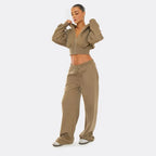 Zip-Up Cropped Hoodie & Wide-Leg Jogger Set