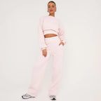 Baby Pink Stay effortlessly stylish in our Cropped Sweater and Elasticated