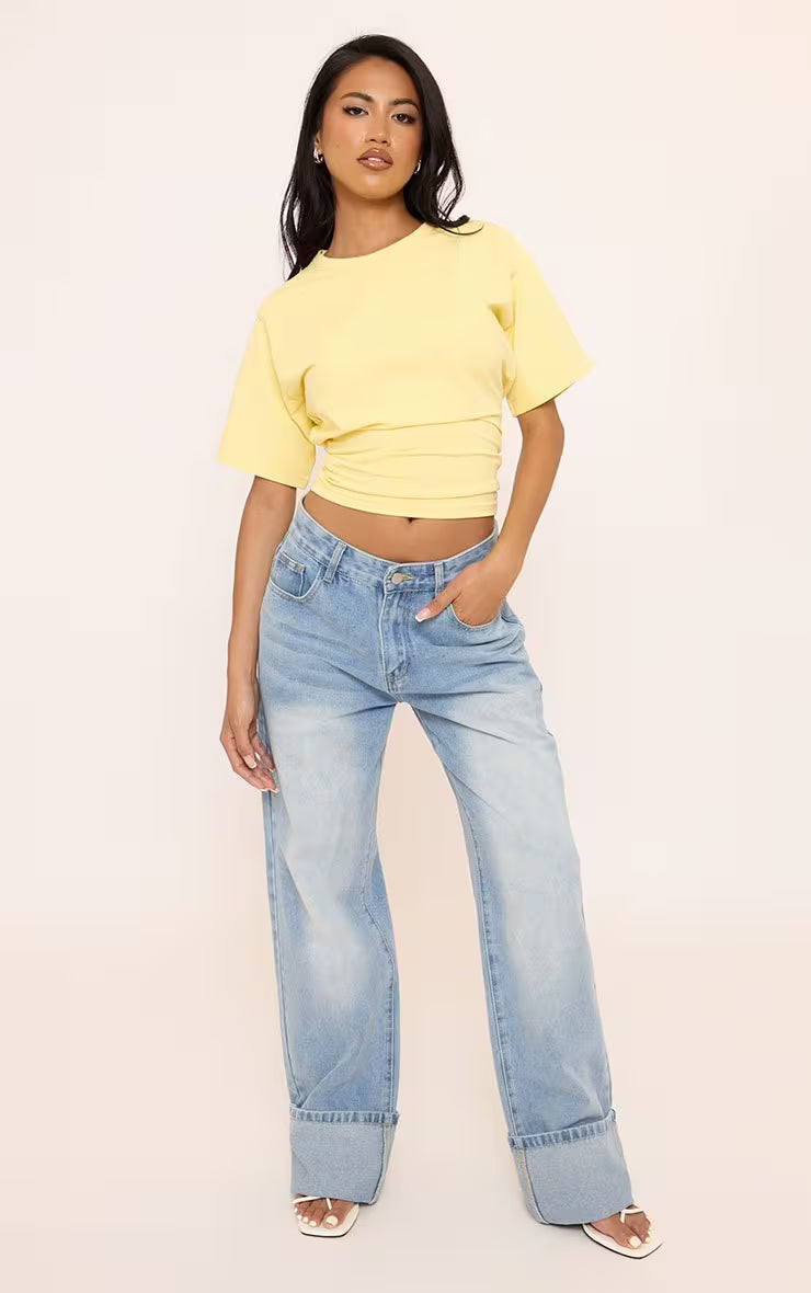 Short Sleeve Shaped Waist Fitted T-Shirt