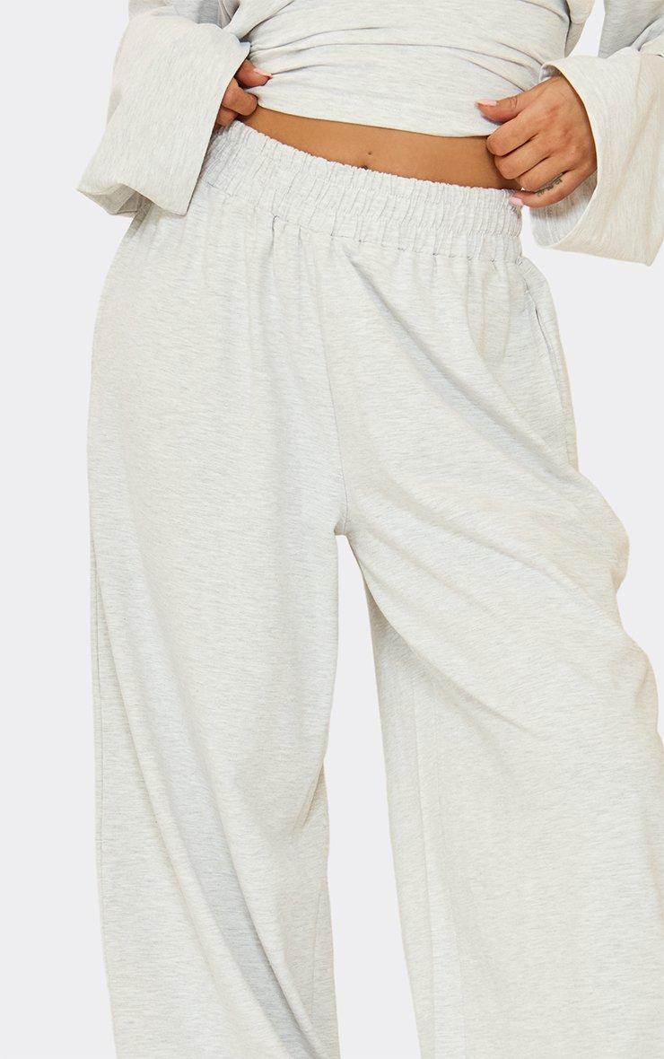Wide Sleeve Cinched Waist Sweatshirt & Balloon Leg Joggers Co-ord Set In Grey Marl