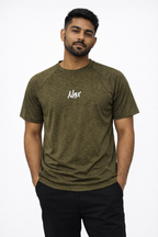 NAX Embroidered Logo Premium Olive Green T-Shirt – Soft Breathable Fabric