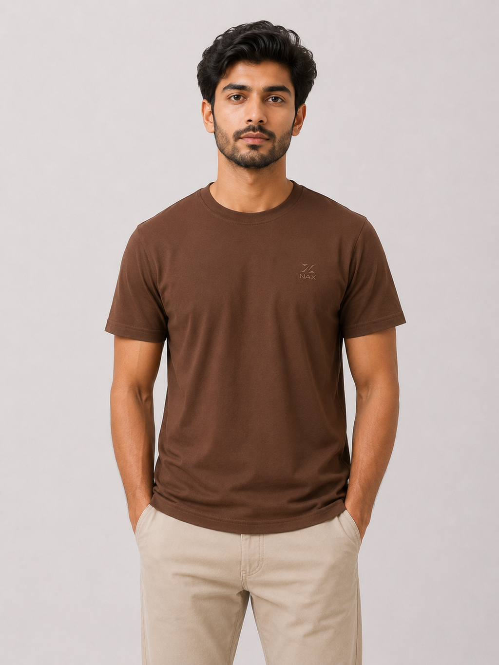 Men’s Premium Basic T-Shirt – 100% Cotton Dark Brown