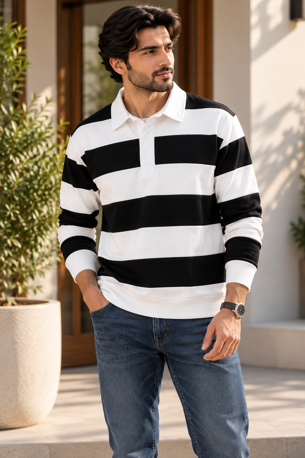 Rugby Collar Sweatshirt