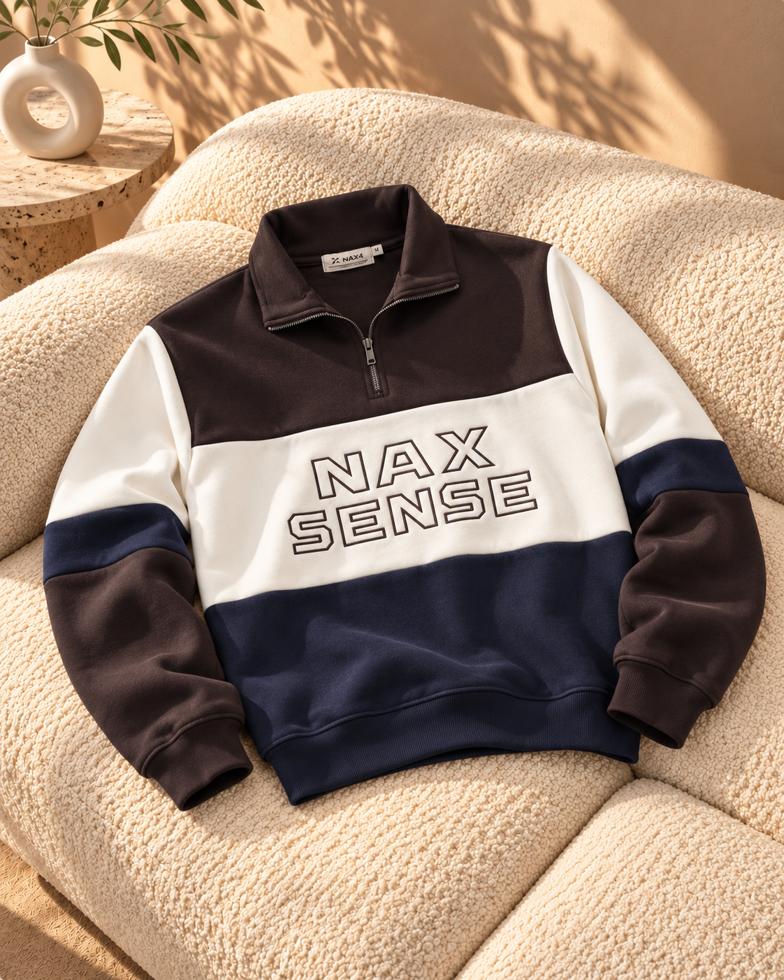 Men’s Colorblock Quarter-Zip Winter Sweatshirt