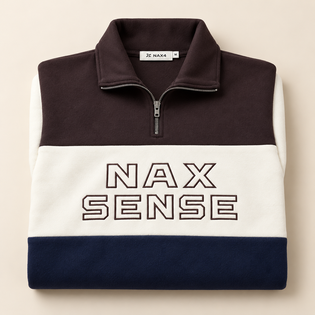 Men’s Colorblock Quarter-Zip Winter Sweatshirt