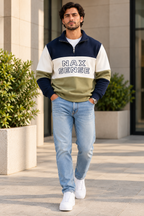 Men’s Colorblock Quarter-Zip Winter Sweatshirt