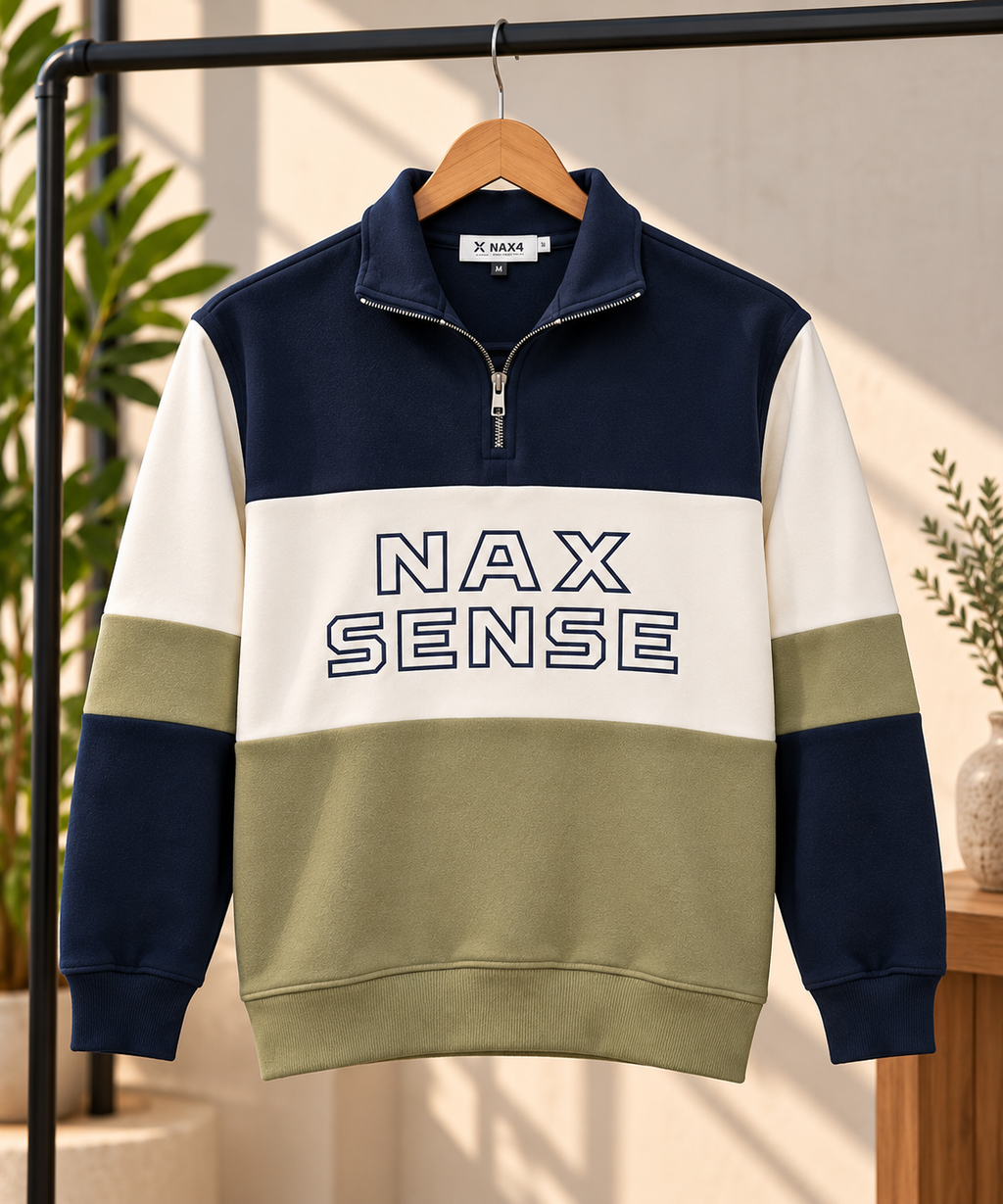 Men’s Colorblock Quarter-Zip Winter Sweatshirt