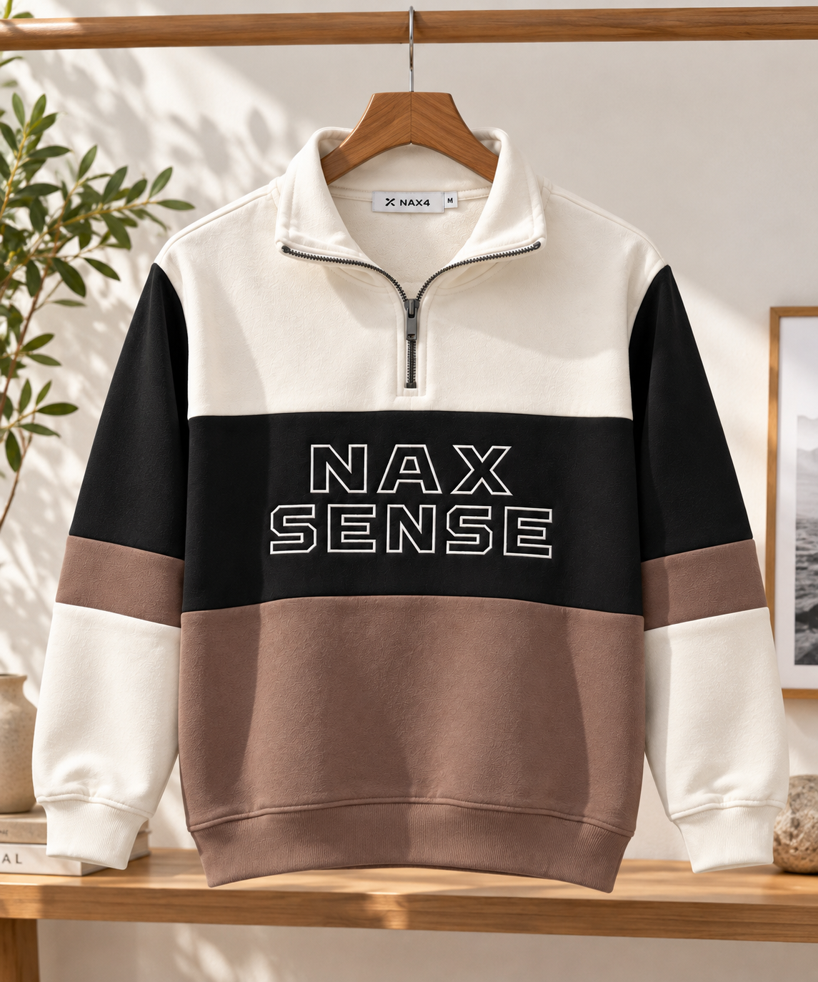 Men’s Colorblock Quarter-Zip Winter Sweatshirt
