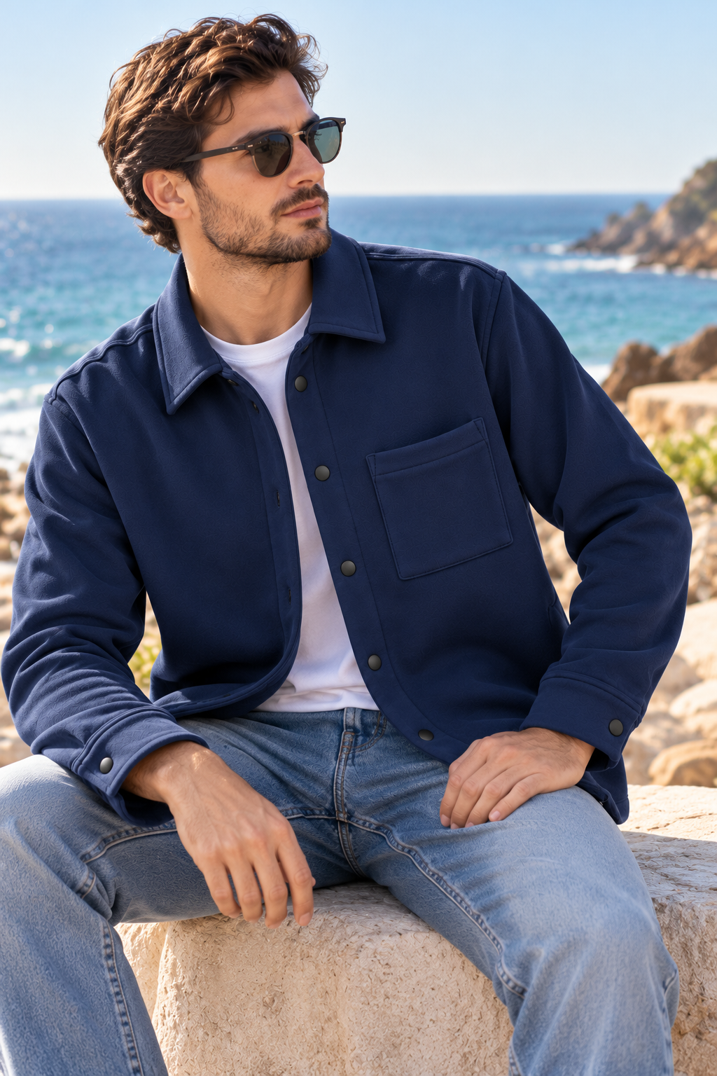 Men’s Winter Button-Up Shirt Jacket