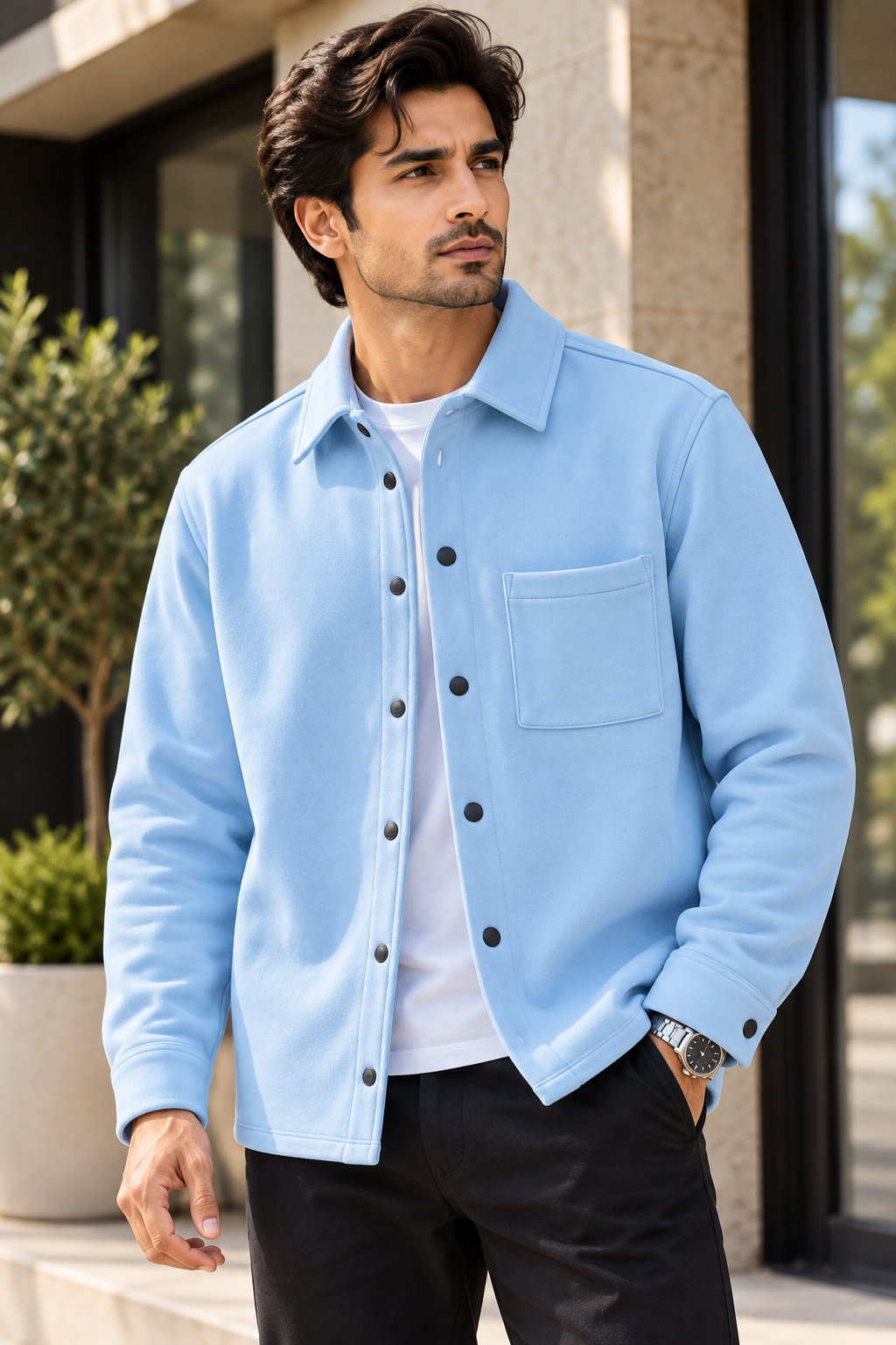 Men’s Winter Button-Up Shirt Jacket
