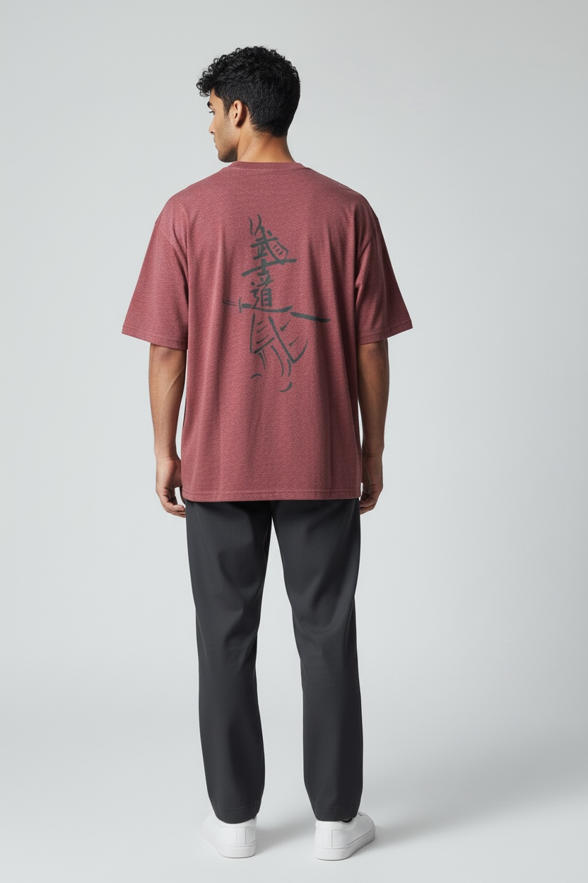 Drop Shoulder T-Shirt In Dusty rose– 100% Cotton