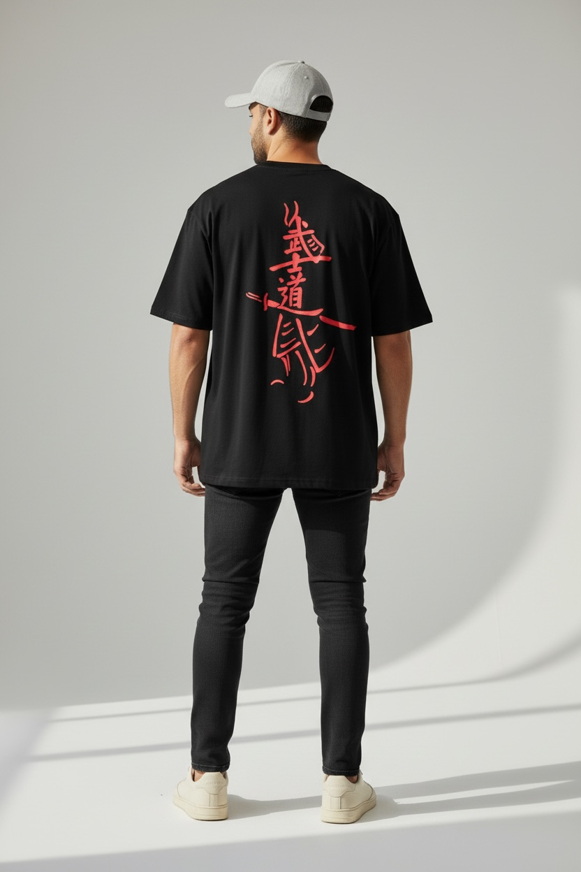 Drop Shoulder T-Shirt In black tee – 100% Cotton