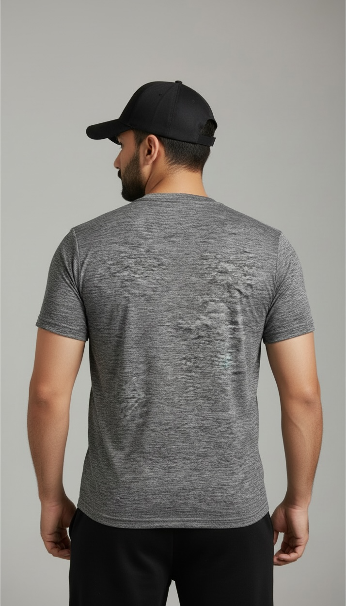 NAX Bubble Logo Classic Crew Neck T-Shirt In Dark Grey