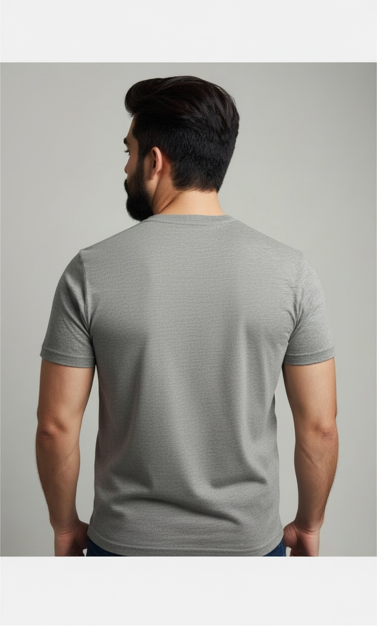 NAX Bubble Logo Classic Crew Neck T-Shirt In Light Grey
