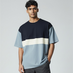 Premium Colorblock T-Shirt For Men – Navy & Blue Contrast Design