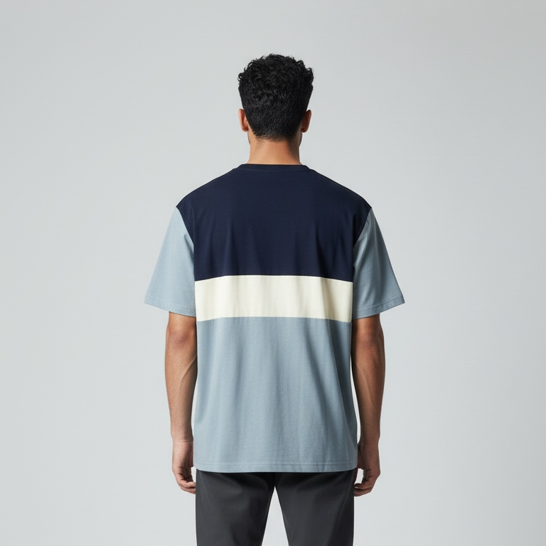 Premium Colorblock T-Shirt For Men – Navy & Blue Contrast Design