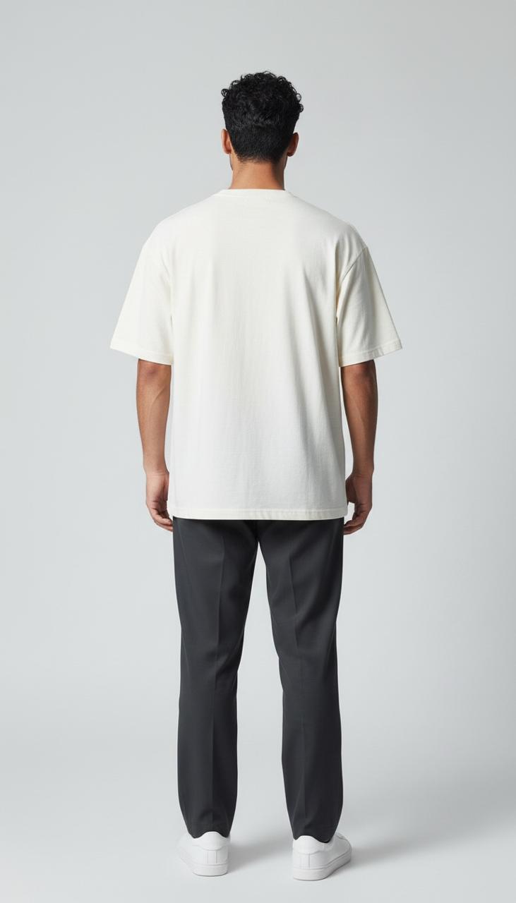 Monaco Printed White Terry Cotton T-Shirt – Relaxed Fit