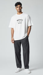 Monaco Printed White Terry Cotton T-Shirt – Relaxed Fit