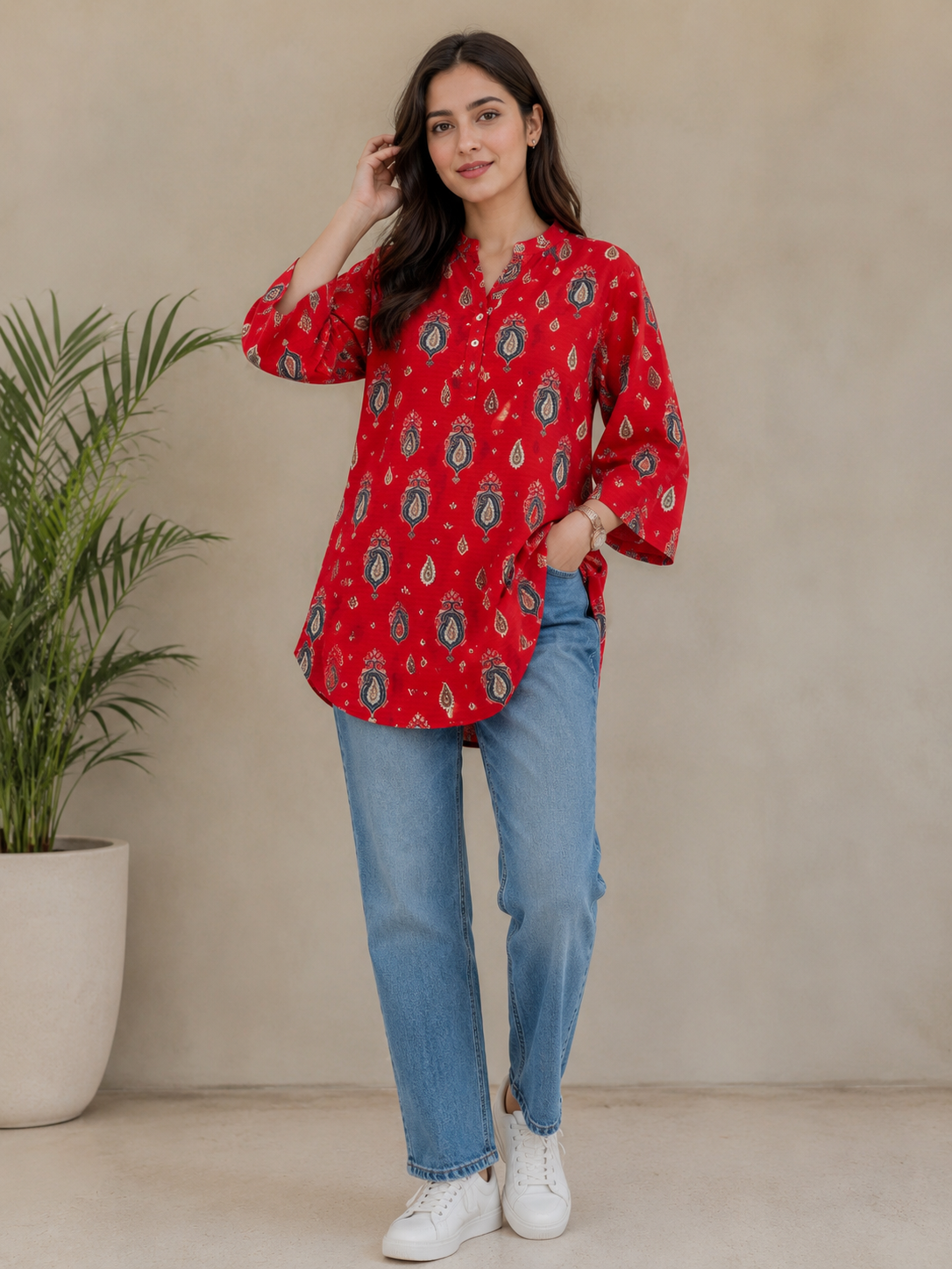 Women Printed Lawn Kurti – 100% Cotton