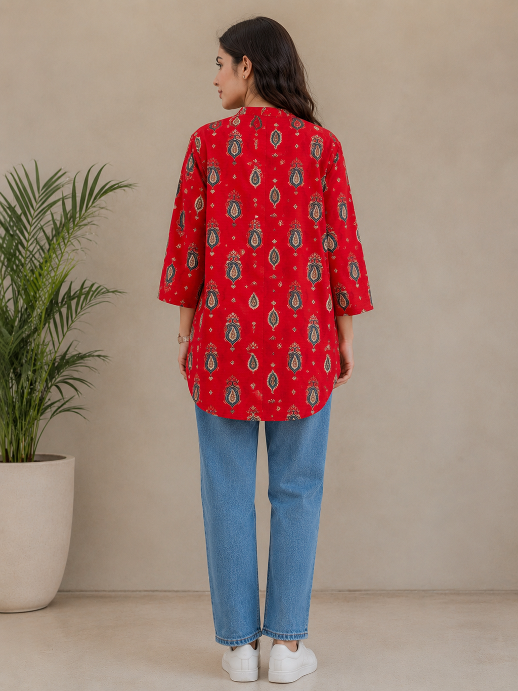 Women Printed Lawn Kurti – 100% Cotton
