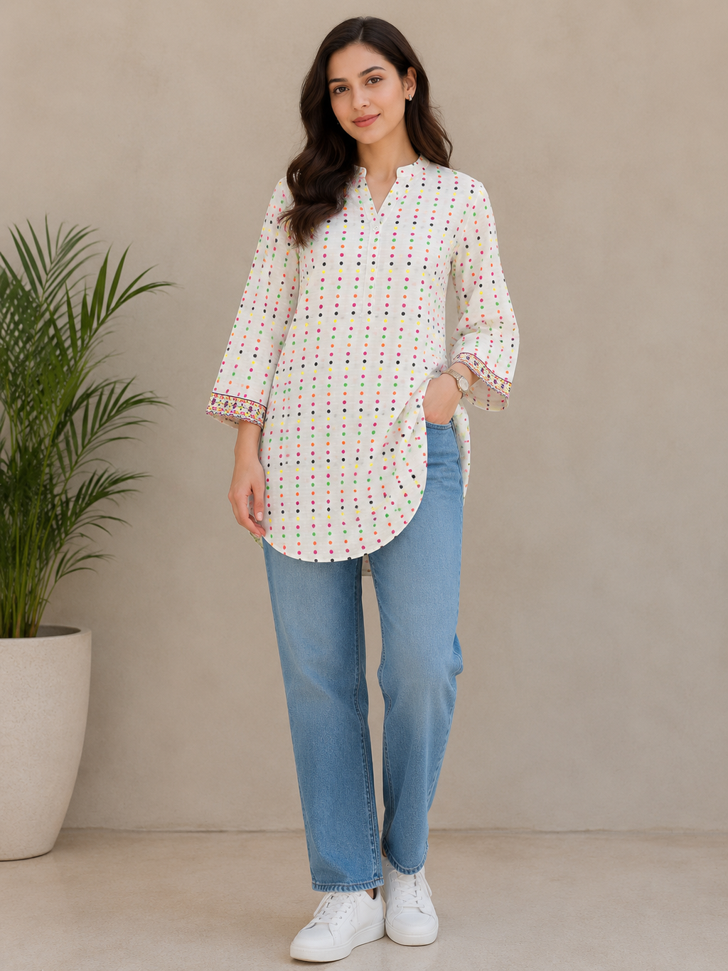 Women Printed Lawn Kurti – 100% Cotton