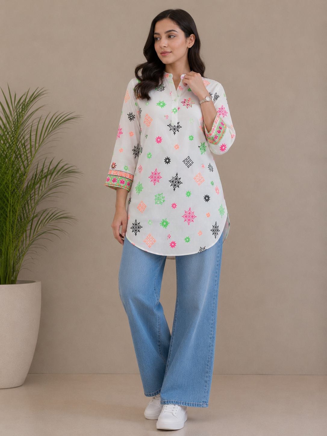 Women Printed Lawn Kurti – 100% Cotton