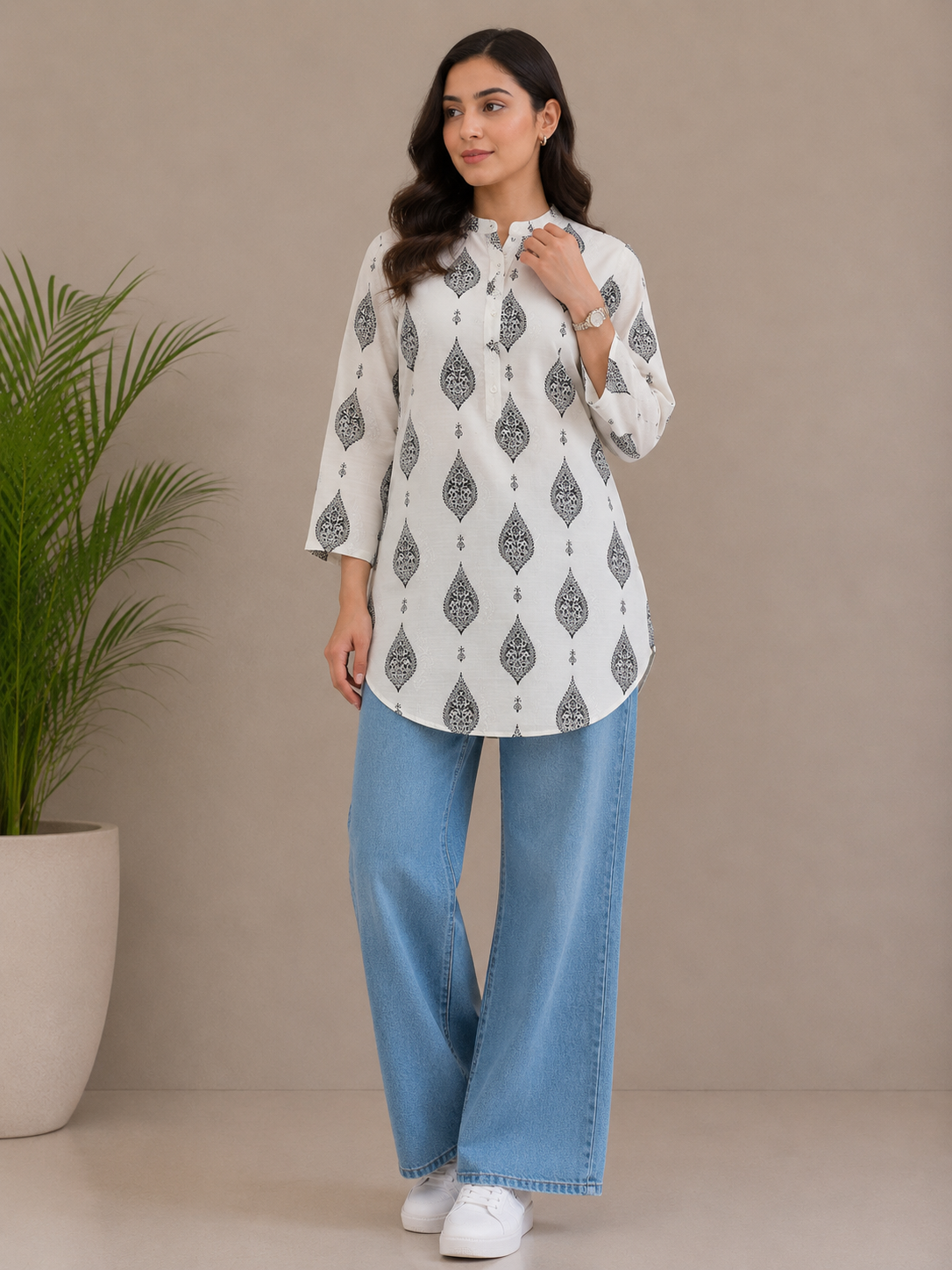 Women Printed Lawn Kurti – 100% Cotton