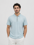 Half Zip Polo T-Shirt – 100% Jersey Cotton