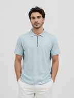 Half Zip Polo T-Shirt – 100% Jersey Cotton
