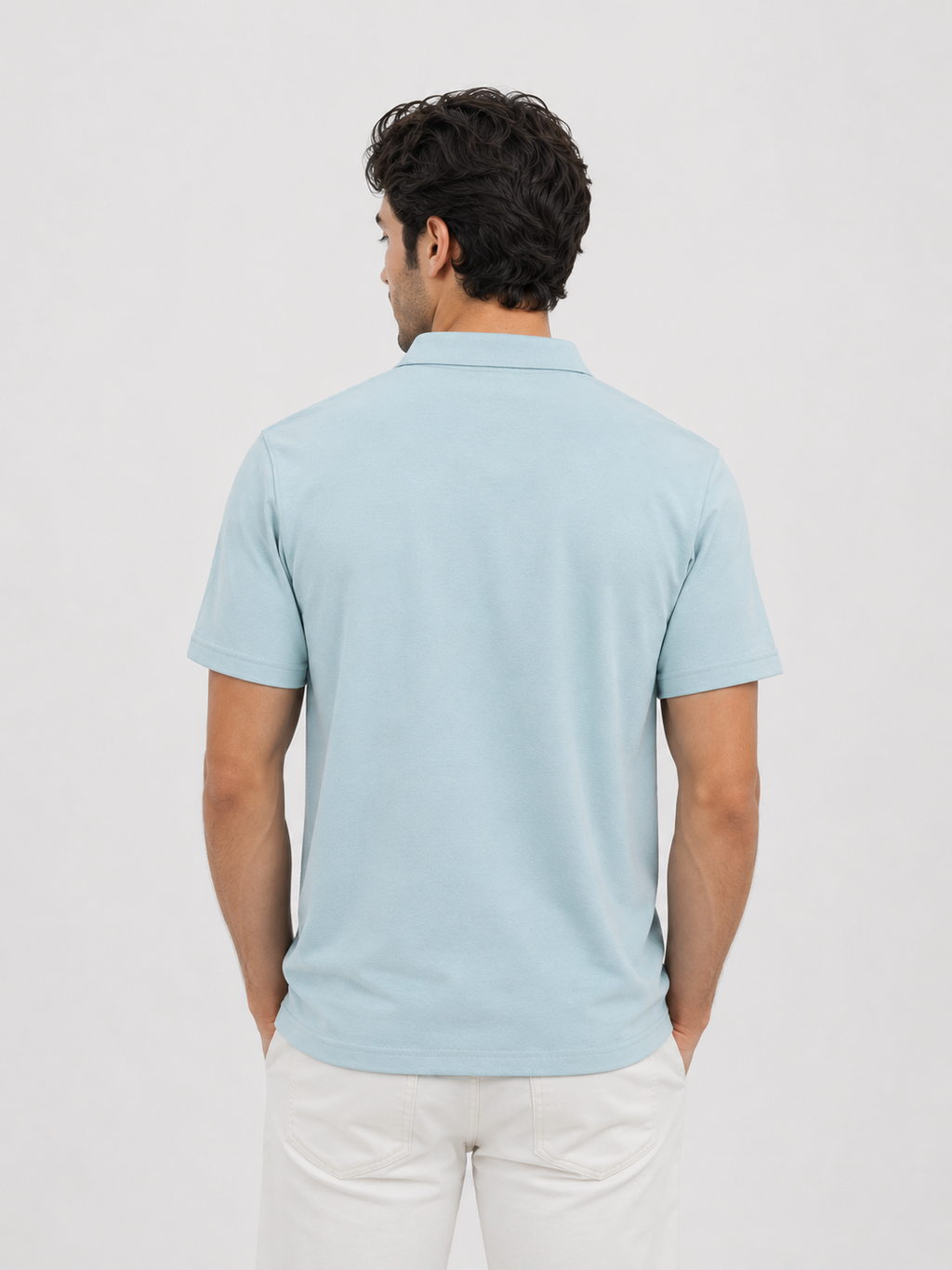 Half Zip Polo T-Shirt – 100% Jersey Cotton