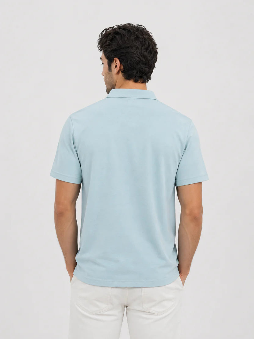 Half Zip Polo T-Shirt – 100% Comd Cotton