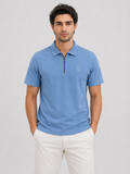 Half Zip Polo T-Shirt – 100% Comd Cotton