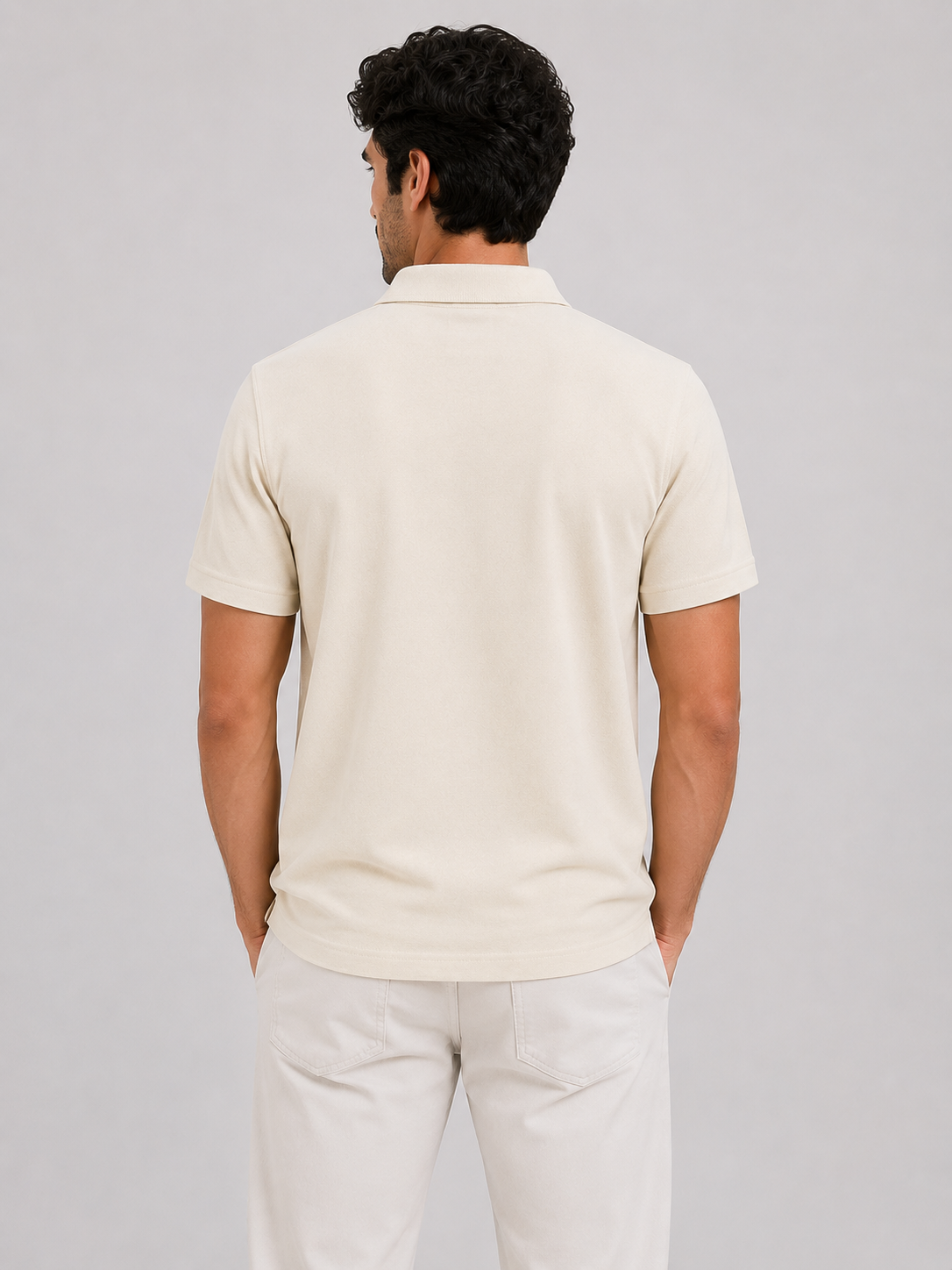 Half Zip Polo T-Shirt – 100% Jersey Cotton