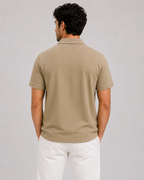 Half Zip Polo T-Shirt – 100% Comd Cotton