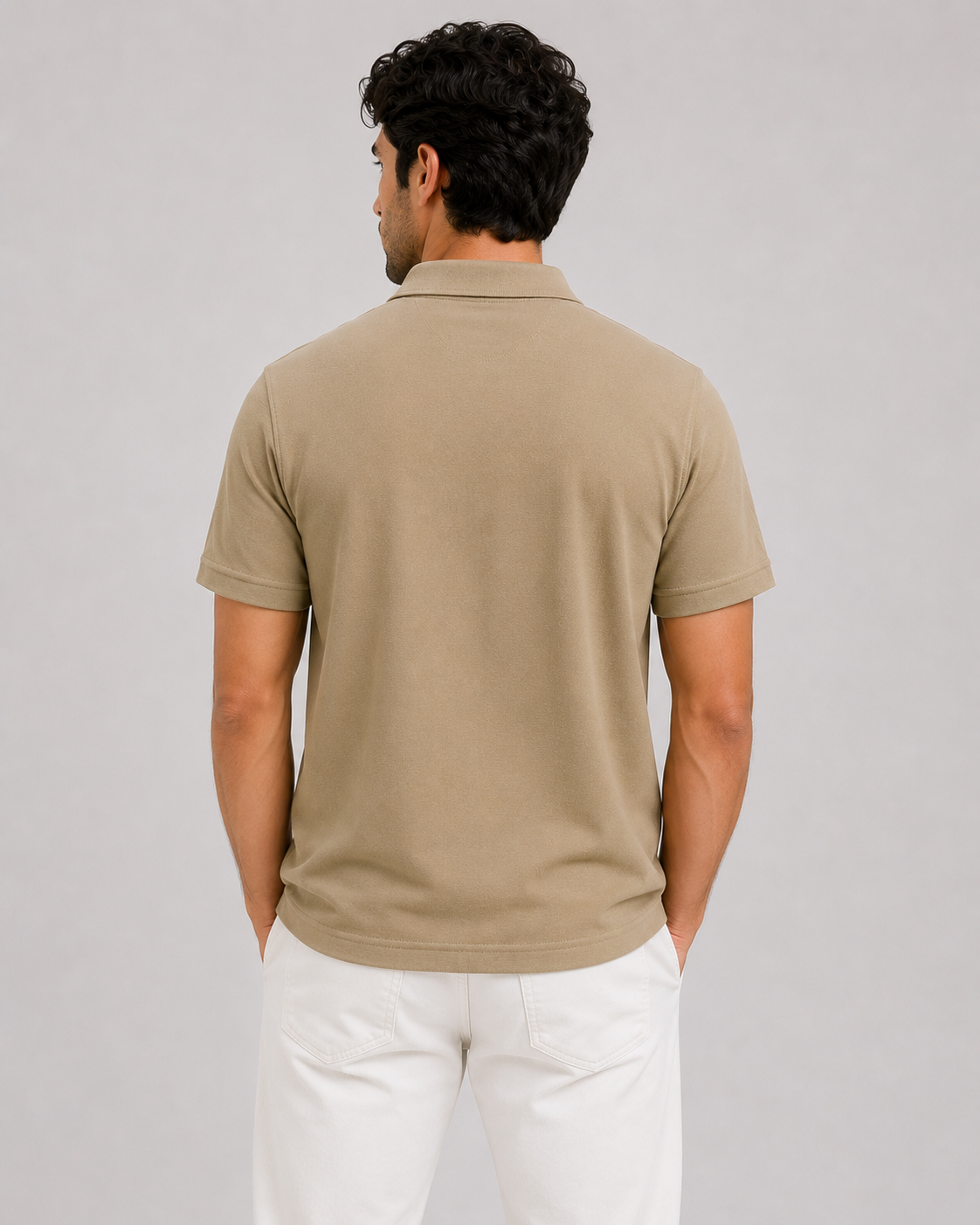 Half Zip Polo T-Shirt – 100% Comd Cotton