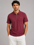 Half Zip Polo T-Shirt – 100% Comd Cotton